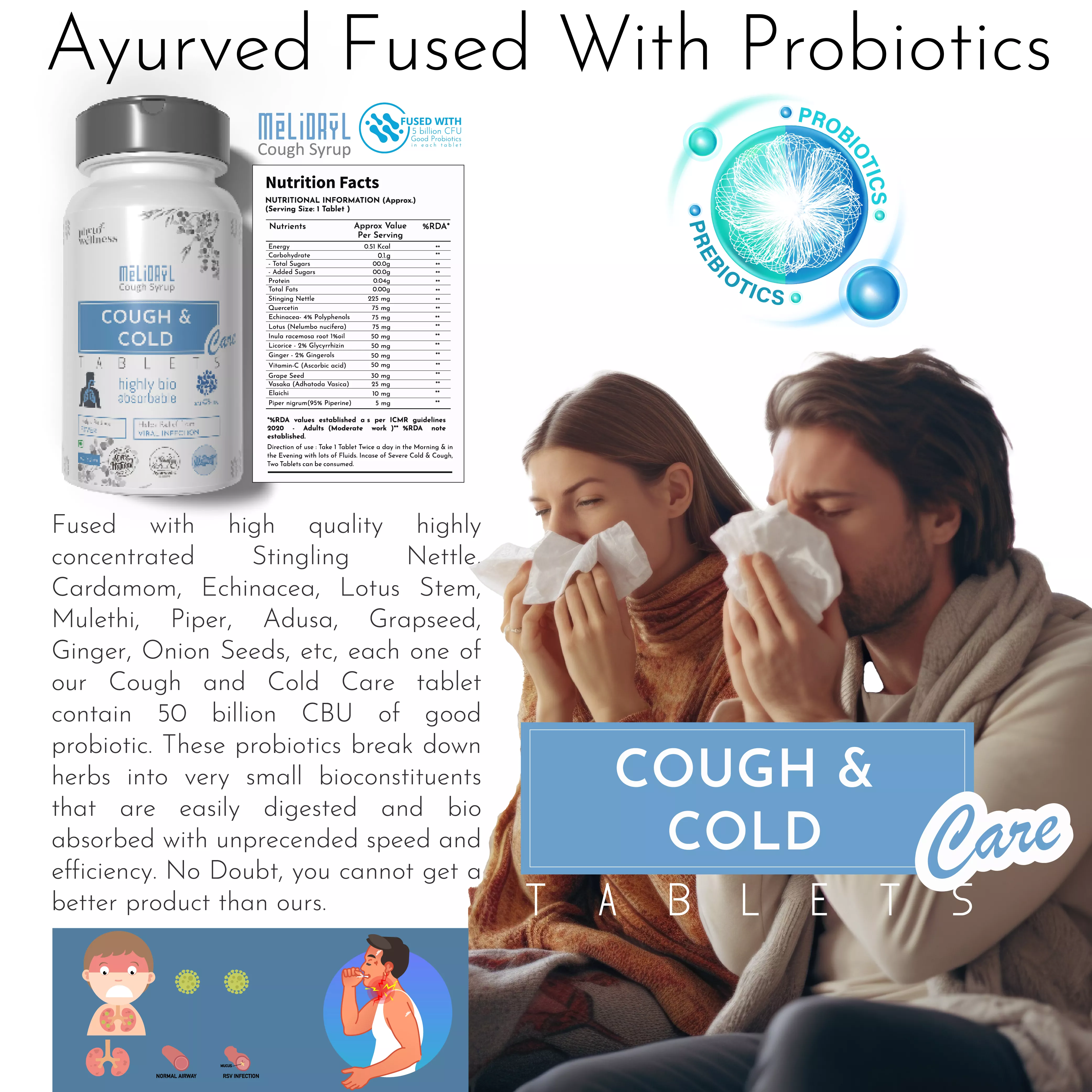 Probiotic Cough Care 60 Tablets